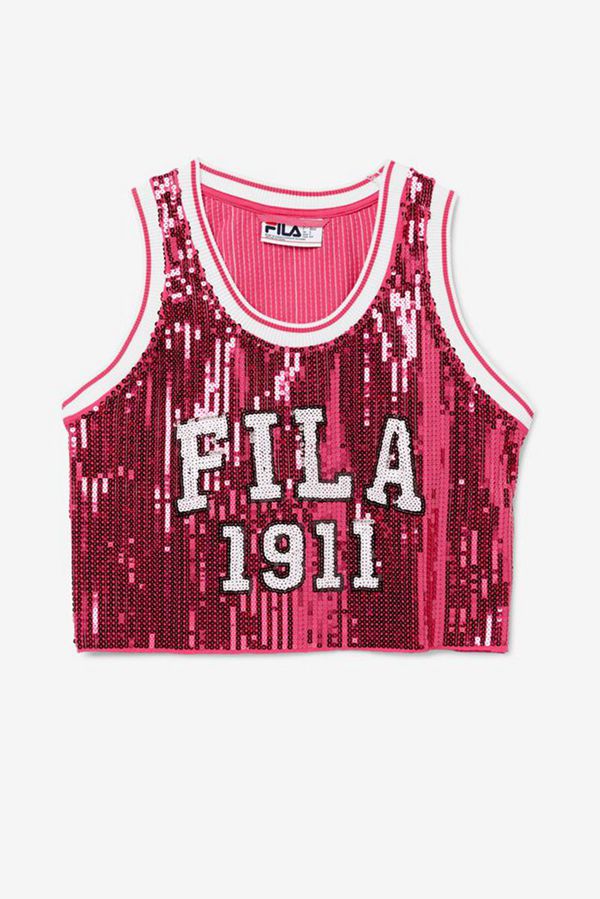 Camisetas Fila Mulher Roxo - Fila Kiki Glam Crop Jersey Outlet Portugal,NTPO-12763